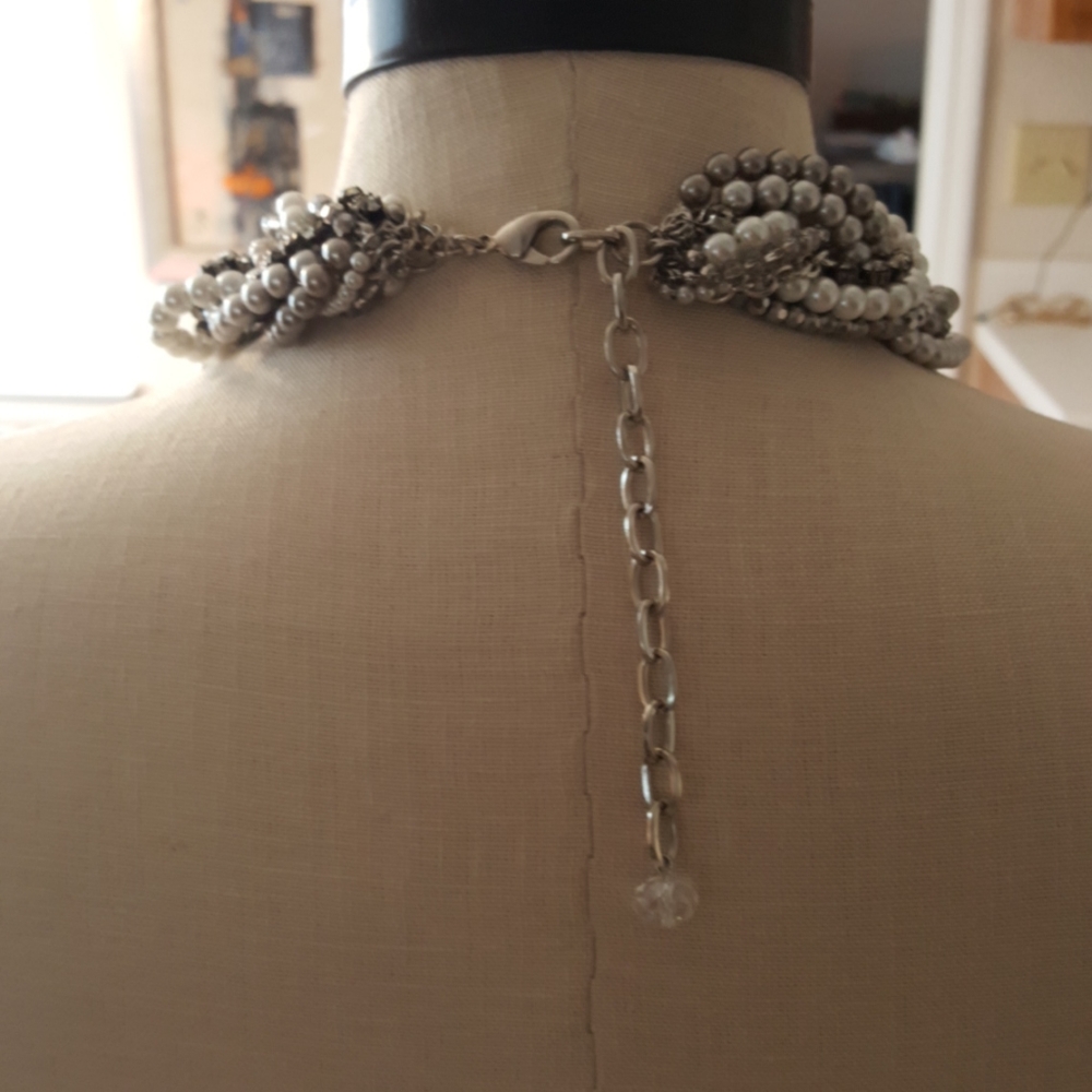 Chico's Twisted Pearl and Silver Necklace - Picture 3 of 8